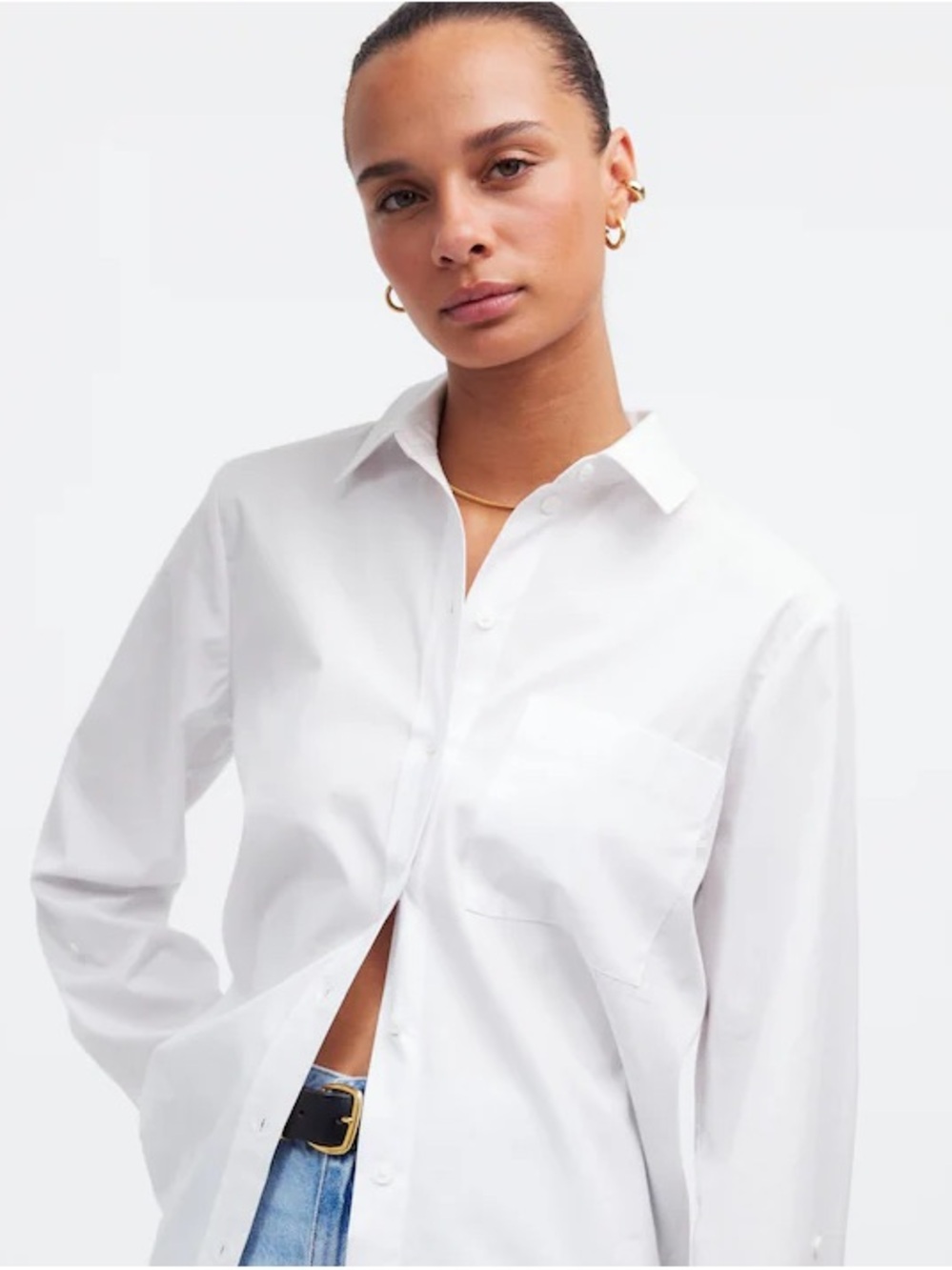 Madewell Relaxed Button-Front Shirt in Poplin